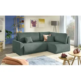 Sofa.de Eckcouch Stoff mit Schlaffunktion 3-Sitzer Blau