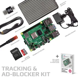BerryBase Raspberry Pi 4 B, 2GB RAM, Tracking & Ad-Blocker Kit