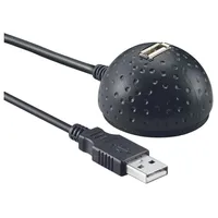 goobay USB 2.0 Hi-Speed Verlängerungskabel mit Standfuß, Schwarz, 1,5 m