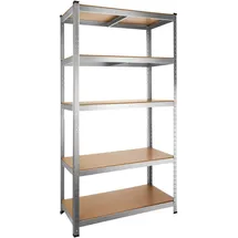 Tectake Schwerlastregal Metall 180 x 90 x 45 cm Silber