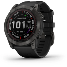 Garmin fenix 7 Sapphire Solar schiefergraues DLC-Titan mit schwarzem Armband