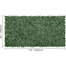 Vevor Sichtschutzzaun aus Efeu, 1,5 x 3 m, künstlicher Wandschirm, grüner Efeuzaun mit Netzgeweberückseite und verstärkter Verbindung, künstliche Hecken mit Weinblättern für Garten, Hof, Balkon