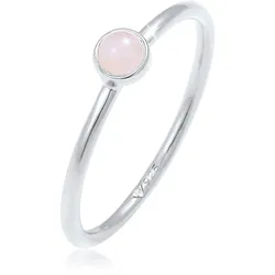 Elli Fingerring »Ring Rosenquarz Edelstein Stabelring 925er Silber« Elli Silber 58
