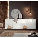 vente-unique Sideboard mit 4 Türen - Weiß lackiert - CANTIANO
