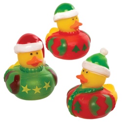 Weihnachtselfen-Gummienten  (pro Set 6) Weihnachtsspielzeug