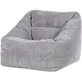 I.C.O.N. icon Sitzsack Sessel für Erwachsene, Grau, Flauschiger Cord Stoff, Riesen Sitzsack Cord mit Füllung, Bean Bag Chair, Bequemer Sessel Wohnzimmer, Hocker, Sitzsäcke, XXL Sitzsäcke