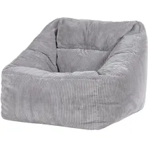 I.C.O.N. icon Sitzsack Sessel für Erwachsene, Grau, Flauschiger Cord Stoff, Riesen Sitzsack Cord mit Füllung, Bean Bag Chair, Bequemer Sessel Wohnzimmer, Hocker, Sitzsäcke, XXL Sitzsäcke