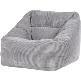I.C.O.N. icon Sitzsack Sessel für Erwachsene, Grau, Flauschiger Cord Stoff, Riesen Sitzsack Cord mit Füllung, Bean Bag Chair, Bequemer Sessel Wohnzimmer, Hocker, Sitzsäcke, XXL Sitzsäcke