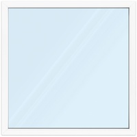 Fenster 150x150 cm, Kunststoff Profil aluplast IDEAL® 4000, Weiß, 1500x1500 mm, einteilig festverglast, 2-fach Verglasung, individuell konfigurieren