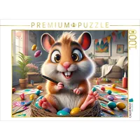 Calvendo Puzzle Ostereierspaß mit dem Künstler-Hamster 1000 Teile Lege-Größe