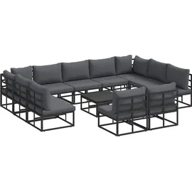 vidaXL Garten-Sofa-Set 12-tlg. schwarz