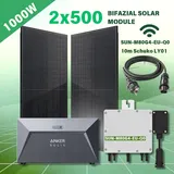 1000W/800W Bifazial Balkonkraftwerk, mit Anker Solix E1600 Solarspeicher & DEYE-800W-2T Upgradefähiger WIFI Wechselrichter