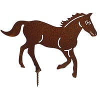 Manufaktur-Lichtbogen Rost Pferd zum Einschrauben Edelrost Gartendeko Metall Gartendekoration