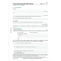 RNK Verlag Vordruck Untermietvertrag für Wohnräume DIN A4