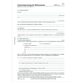 RNK Verlag Vordruck Untermietvertrag für Wohnräume DIN A4