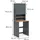 Vicco Waschmaschinenschrank Viktor 68 x 88,2 x 60 cm Anthrazit/Goldkraft Eiche