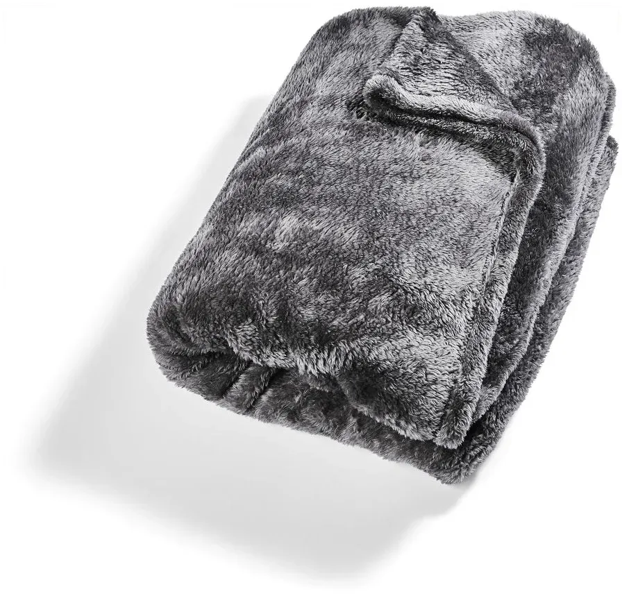 Dekor Wohndecke Teddyfleece - anthrazit