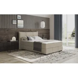 Boxbett MR. COUCH "Brewdley mit Bettkasten, inkl. Matratze", beige (savona 02 beige), B:165cm L:215cm, Komplettbetten, Topper und Zierkissen, in verschiedenen Härtegraden verfügbar