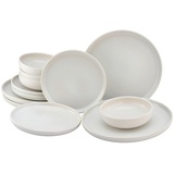 CreaTable Tafelservice Uno 12tlg. Steinzeug Weiß