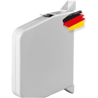 BAUHELD Aufputz-Gurtwickler Made in Germany, Für Rolladengurt 14mm & 23mm, Einfädelautomatik, Schwenkbar bis 180° weiß Lochabstand: 153 mm