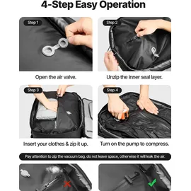 Vevor Vakuum-Reiserucksack 80 L Schwarz