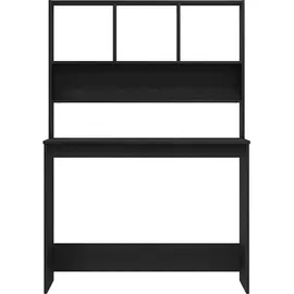 vidaXL Schreibtisch mit Regalen Schwarz Eichen-Optik