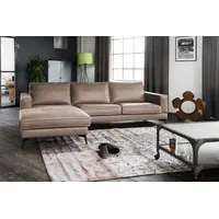 KAWOLA Sofa BLOOM Recamiere links Leder taupe