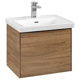 Villeroy & Boch Subway 3.0 Waschtisch-Unterschrank C579L1RH 52,3x42,9x44,75cm, mit LED/Griff Volcano black, kansas oak