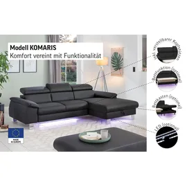 Cotta Eckcouch Kunstleder 2-Sitzer Weiß