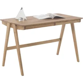 MCA Furniture Schreibtisch Delia Asteiche massiv geölt mit Schubladen, Breite 120 cm