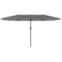 Outsunny Doppelsonnenschirm Dunkelgrau Metall, 260x436 cm, Sonnen- & Sichtschutz,