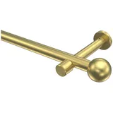Interdeco Gardinenstange Prestige Luino, Ø 20 mm, 1-läufig, Fixmaß, kürzbar, Wandmontage, Deckenmontage, Metall, Messing-Optik goldfarben Ø 20 mm x 240 cm