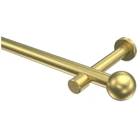 Interdeco Gardinenstange Prestige Luino, Ø 20 mm, 1-läufig, Fixmaß, kürzbar, Wandmontage, Deckenmontage, Metall, Messing-Optik goldfarben Ø 20 mm x 240 cm
