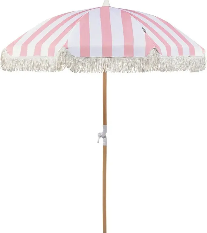 BelianiGarden Marktschirm Ø 1.5 m Pink und Weiß MONDELLO