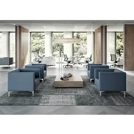 Quadrifoglio Besuchersessel Arte grau weiß Stoff, 1 St.