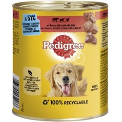 Pedigree Classic 12x800g 3 Sorten Rind, Lamm & Huhn