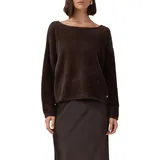 s.Oliver Flauschiger Relaxed-Fit-Pullover mit U-Boot-Ausschnitt Braun 38