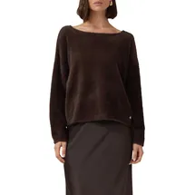 s.Oliver Flauschiger Relaxed-Fit-Pullover mit U-Boot-Ausschnitt Braun 38