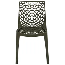 Stuhl Gruvyer mokka poliert Polypropylen Stuhl von höchster Qualität, stapelbar. Marke Grandsoleil. 52x51x81
