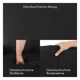 RABURG Fernsehsessel mit Aufstehhilfe in SEIDEN-SCHWARZ & Schlafsessel XXL mit Liege- & Relaxfunktion aus Soft-Touch-Kunstleder