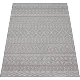 Paco Home Teppich »Vermont 190«, rechteckig, 4 mm Höhe, Flachgewebe, modernes Design mit Rauten, gesteift, Outdoor geeignet grau