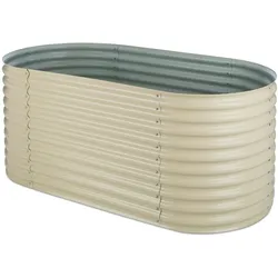 Blumfeldt High Grow Hochbeet Gartenbeet 2,0m Zink-Alu-Beschichtung beige Sand