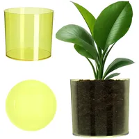 Kadax Blumentopf aus Kunststoff, Topf, rund, transparent, 14 cm,