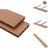 Wpc Terrassendielen mit Montagezubehör 20 m2 2,2 m Braun - wpc Terrasse - Gartenboden - Holz-Kunststoff-Komposit - Outdoor Dekoration