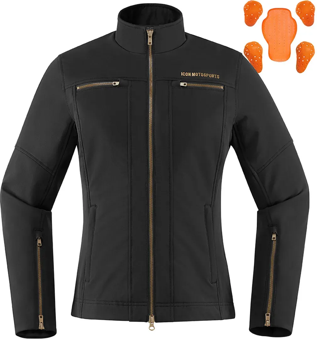 Icon Hella2 Damen Motorrad Textiljacke, schwarz, Größe L