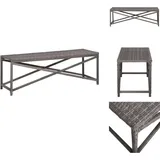 Gartenbank 120 Cm Poly Rattan Grau - Gartenbank - Sitzbank - Outdoor Möbel - Gartenmöbel - Rattan Gartenbank