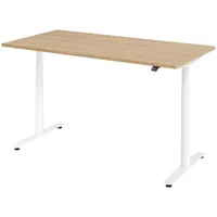 Bümö Schreibtisch, Eiche, Weiß, Nachbildung,Eiche, Rechteckig, 80x72x160 cm, FSC