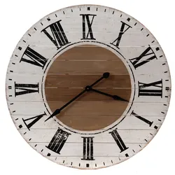 Weiße Julio-Uhr - Rund Holz Amadeus 99x6.5 cm