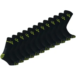 Diadora Unisex Arbeitssocken, 12er Pack - Sportsocken, Baumwolle, Logo, einfarbig Schwarz 43-46