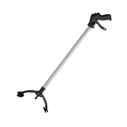 Relaxdays Greifzange, Müllgreifer, Armverlängerung, Greifhilfe für Senioren, Aluminium, Kunststoff, 88cm, schwarz/silber